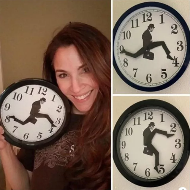Funny Walks Clock Classic Wall Watch Funny Walking Silent Mute Clock Home Dec-wf