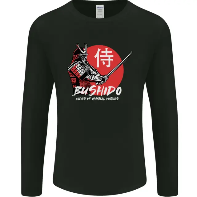 T-shirt da uomo Bushido Samurai Warrior Sword Ronin MMA a maniche lunghe