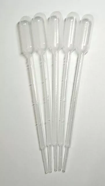 Pipettes / Dropper - 0.2ml, 0.5ml, 1ml, 2ml or 3ml - 5 Pack  - Free UK P&P