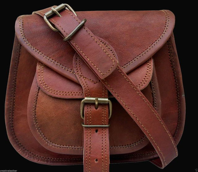 Homme Neuf Vintage Marron Cuir Femme Épaule Croix Corps Handmade Fourre-Tout Sac