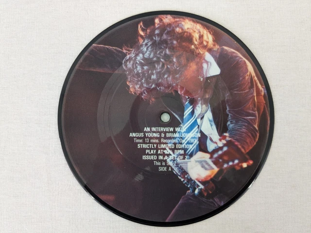 AC/DC INTERVIEW ANGUS Young & Brian Johnson 7'' Picture Disc Vinyl ...