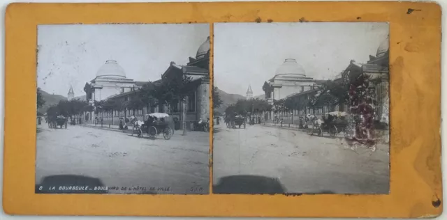 La Bourboule Boulevard Carriole France Photo No. PL40L6 Vintage Stereo 