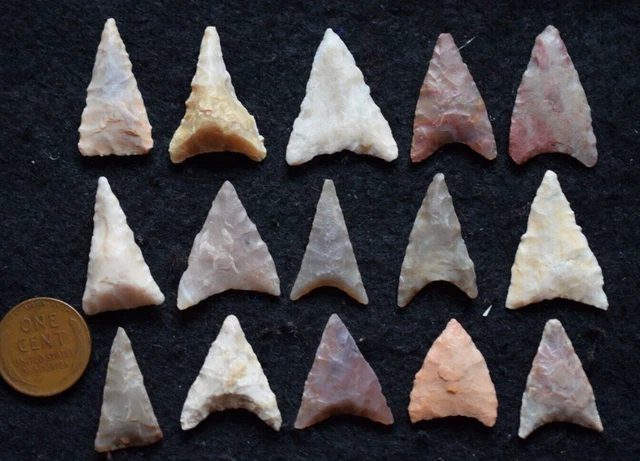 15 Sahara Neolithic triangular projectile points/tools lot #1