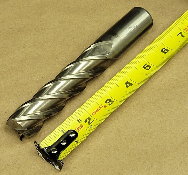 Mhc 1" High Speed Steel End Mill, 4" Loc,  4 Flute, 6.5" Oal