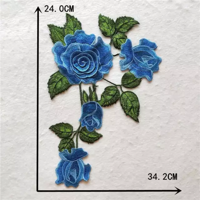 3D Rose Flower Embroidered Neckline Lace Collar Trim Sew Patch Applique Corsage