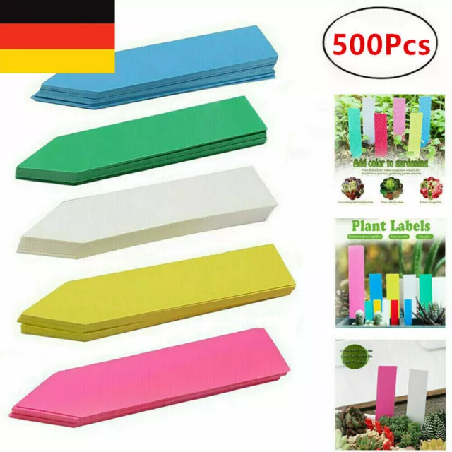 50-500x Stecketiketten farbig bunt Pflanzetiketten Pflanzenschilder Etikett DE