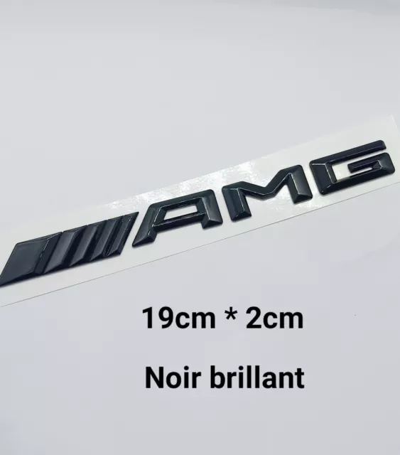 AMG logo Mercedes NOIR Brillant Sticker 3D Logo Autocollant