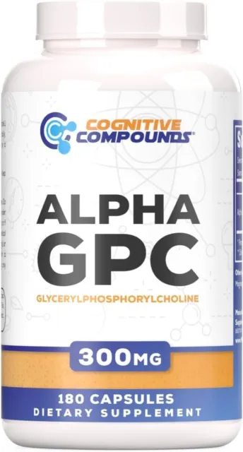 New Alpha-GPC Capsules 300mg - Nootropic Brain Health Supplement- Promotes...