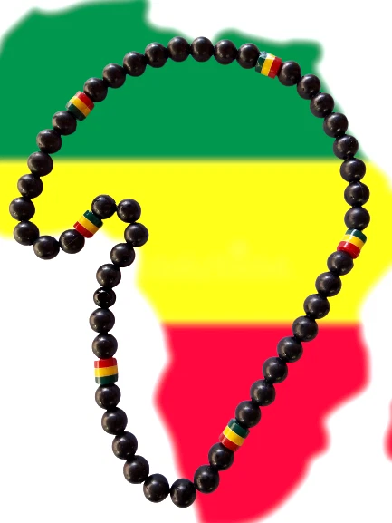 Rasta Roots wood Beads One Love Jamaica Reggae Africa Roots Necklace hand made