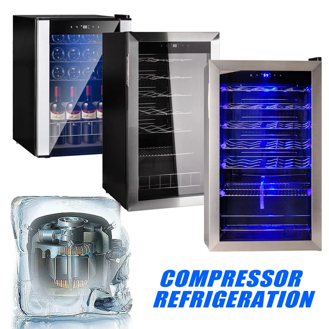 28 BOTTLES WINE Cooler Compressor Fridge Chiller Cellar w/Metal Shelf