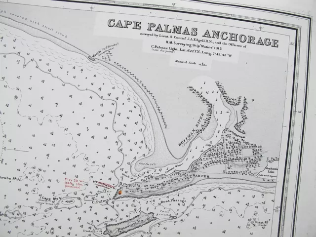 1914 Africa West Coast Liberia Garraway To Tafu Point Admiralty Chart Map 3