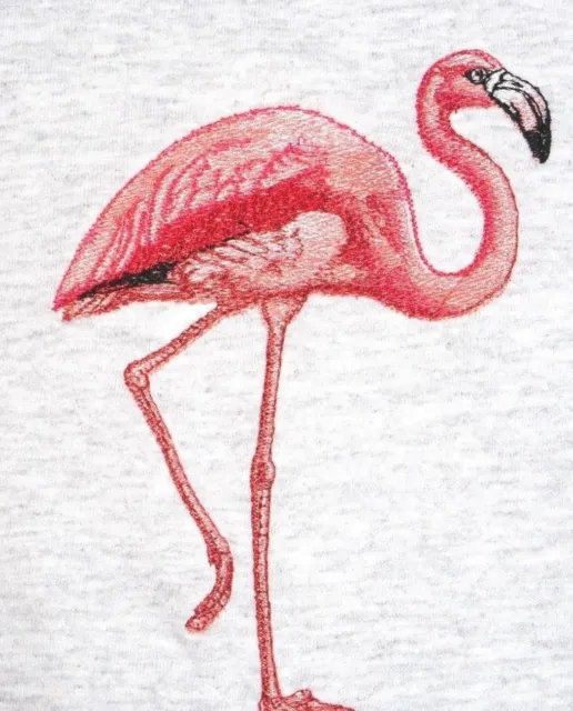 Embroidered Long-Sleeved T-Shirt - Flamingo BT2871