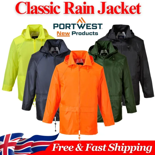 Portwest Classic Rain Jacket Workwear Waterproof Breathable Outdoor Coat-S440 UK