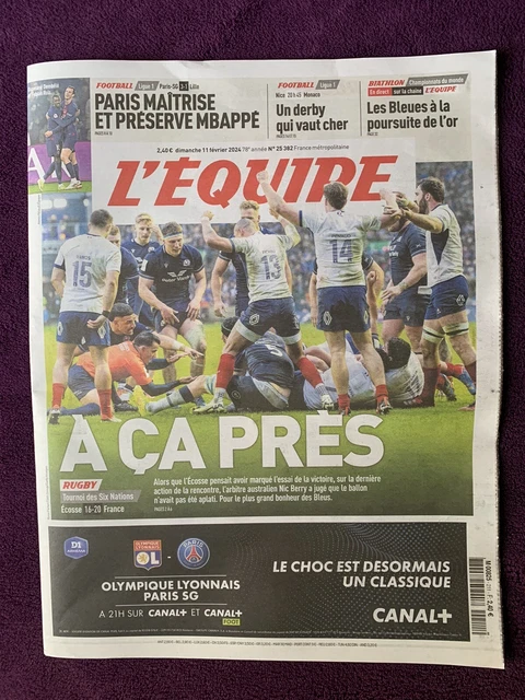 L'EQUIPE 11 FÉV 2024 «À Ça Près»Rugby 6 Nations Ecosse 16 France 20Psg