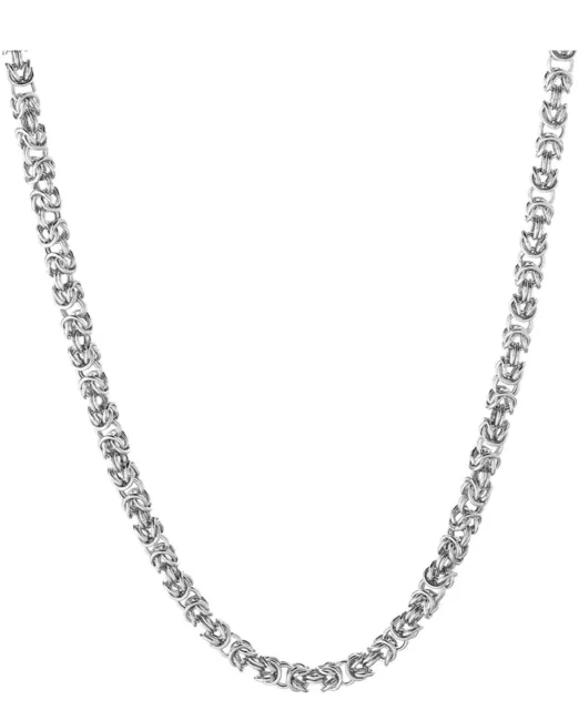 Luxurious 925 Sterling Silver Thick Byzantine Link Chain Necklace For Men Women