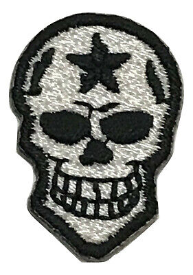 Small Skeleton Patch Tiny Smiley Skull Mask Funny Smile Face Embroidery 1.2 Inch 3