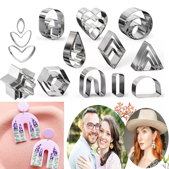 DIY Polymer Clay Cutters Clay Earring Cutters Cake Cookie Cutter Jewelry Mak-7H