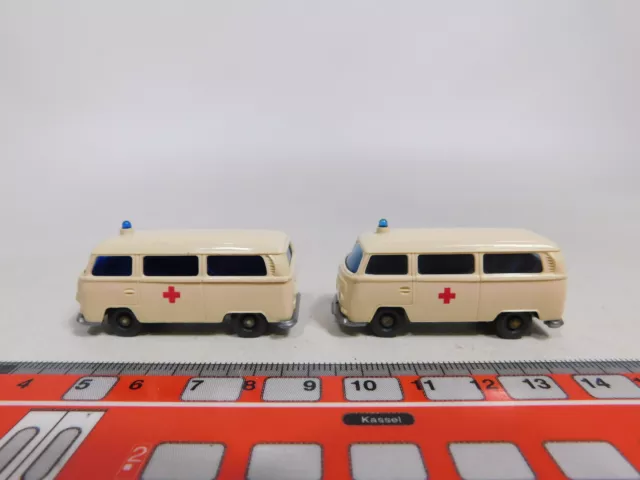 CW815-0,5 #2x wiking H0 1:87 Ambulance VW Volkswagen T2 Drk Rouge Croix Mint