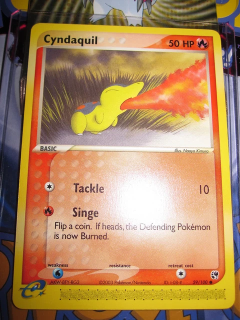 Pokemon Mint (◕‿◕✿) Ex Sandstorm English Cyndaquil 59/100 Unco 1St Ed (2003)