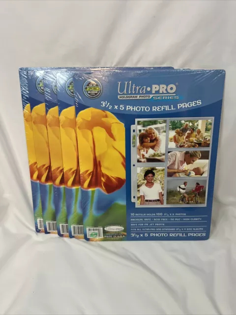 Lot of 5 NEW 8.5x11 Ultra Pro Photo 10 Refill Pages (3.5x5 pictures)