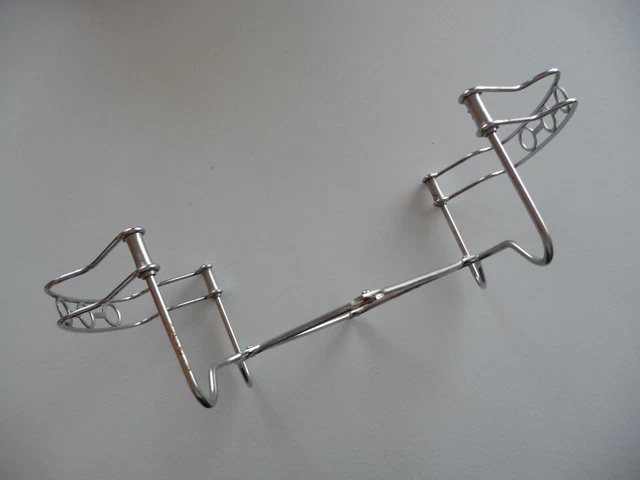 Porte-plat Extensible Accordéon En Métal Argenté – Vintage Années 60/70 – Avec Poignées Inox