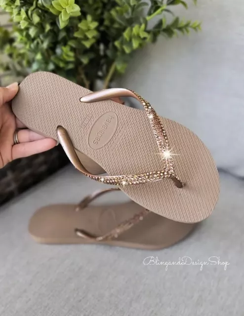 Havaianas flip flops sales with swarovski crystals