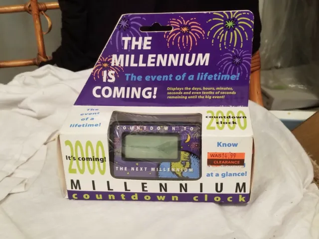 Millennium 2000 Keepsake Countdown Digital Clock Y2K  *NEW* in Package