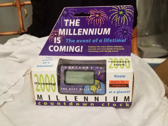 Millennium 2000 Keepsake Countdown Digital Clock Y2K *NEW* in Package Millennium 2000 Keepsake Countdown Digital Clock Y2K *NEW* in Package