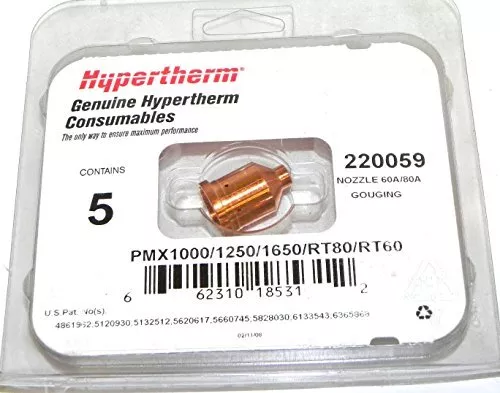 Hypertherm 220059 Gouging Nozzle is specifically designed for Powermax1000/Po...