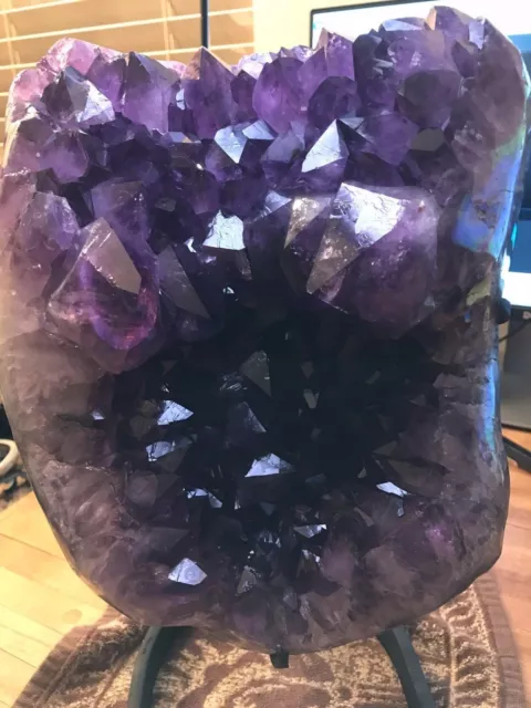 Amethyst Crystal Gemstone Geode Large Points deep Purple Polished Specimen 888