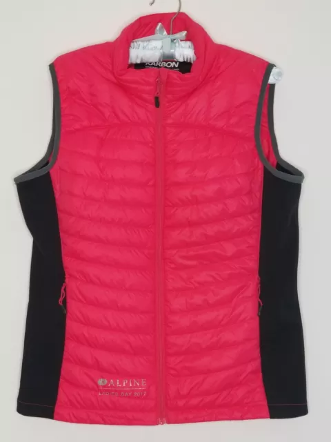 KARBON Thermore Women Nylon 100% Goose Down Vest with Side Panels Red/Black Sz S