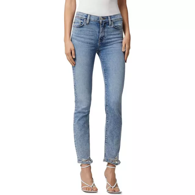 Hudson Womens Nico Blue Mid Rise Cropped Denim Ankle Jeans 25 BHFO 2885