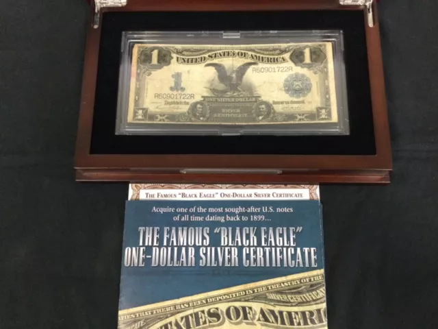 1899 $1 One Dollar US Silver Certificate Large Note Blue Seal Black Eagle