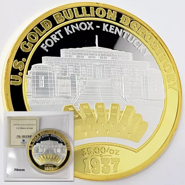 2015 Fort Knox US Gold Bullion Depository Commemorative 2-3/4" Coin w/COA BS7003