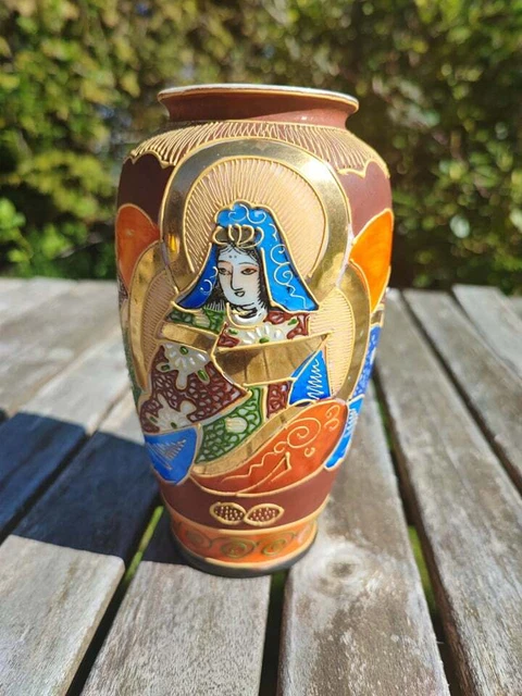 Japanische Isatsuma Moriage Immortals Vase Nippon Kannon + Rakans Taisho Periode
