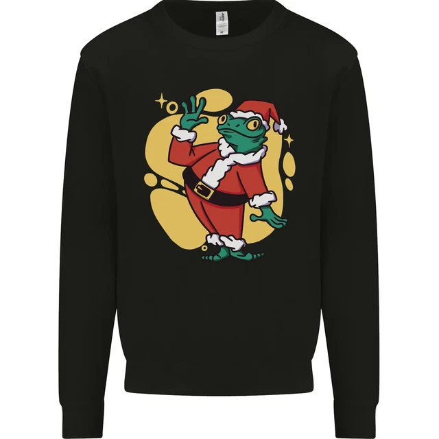 A Christmas Frog Dressed as Santa Claus Mens Sweatshirt Jumper