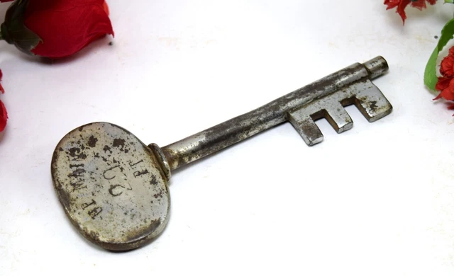 Grande Misura Serratura Chiave Vintage Design Old Iron Rara Casa Decor. G2-263
