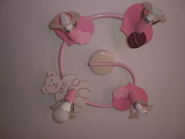 ♥ 2x Kinderzimmer Lampe Teddy Bär Winnie Pooh Glitzer ♥ Mädchen Deckenlampe Wand