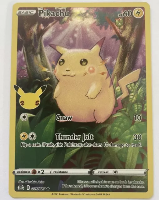 Pikachu - 005/025 - Full Art Ultra Rare Celebrations 25th - Pokemon Card -  NM 