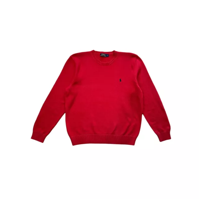 Pullover Polo Ralph Lauren Uomo L Rosso Cotone Maglione Manica lunga Pre Owned