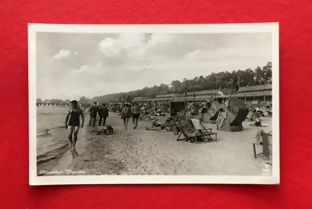 Foto AK BERLIN um 1935 Strandbad Wannsee Bademoden Typen  ( 53320