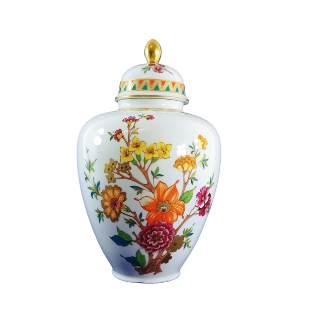 Ginger Jar Urn Jaeger and Co. Bavaria Porcelain Floral Collectible Vintage 11"