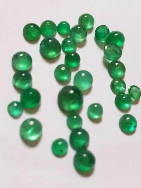 3 To 5 MM Size Natural Zambian Emerald Round Cabochon Loose Gemstone For Jewelry