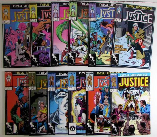 Justice Lot of 12 #1,2,3,4,5,6,7,8,9,10,11,12 Marvel (1986) 1st Print Comics