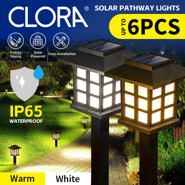 CLORA Solar Pathway Lights Outdoor Garden Yard Decor Landscape Patio Lawn Lamp