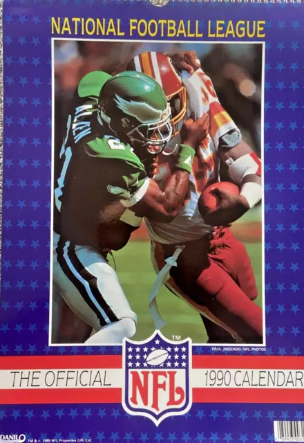 NFL Football The Official 1990 Calendar-USA - Rare - New UnSealed - Free Postage