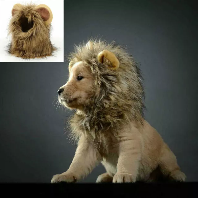 Lion Mane Wigs Costume For Pet Dog Cat Halloween Christmas Party Fancy Dress Up