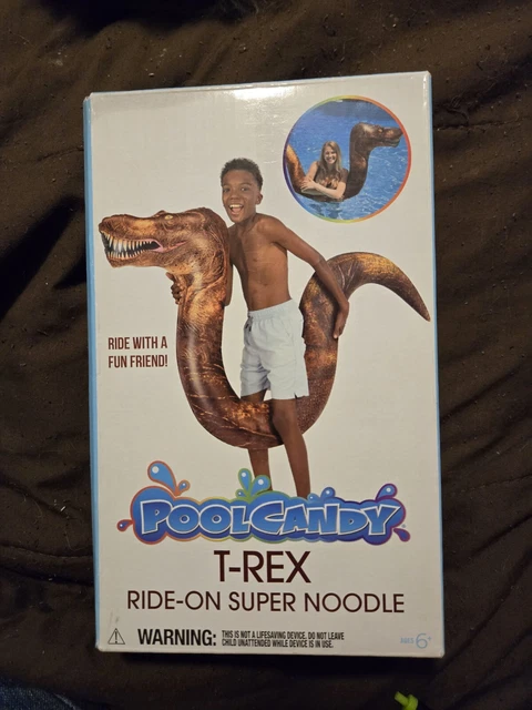 POOLCANDY T-REX DINO Ride On Inflatable Pool Noodle Brown 6+ Up To ...
