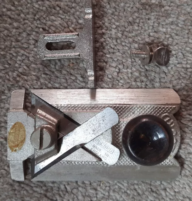 Mint condition (Unused) Vintage Record No 2506S Side Rebate Plane w Depth Stop