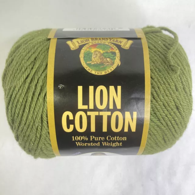 NEW LION BRAND Mill Ends Lot Organic Cotton Yarn 492g 596yd Olive